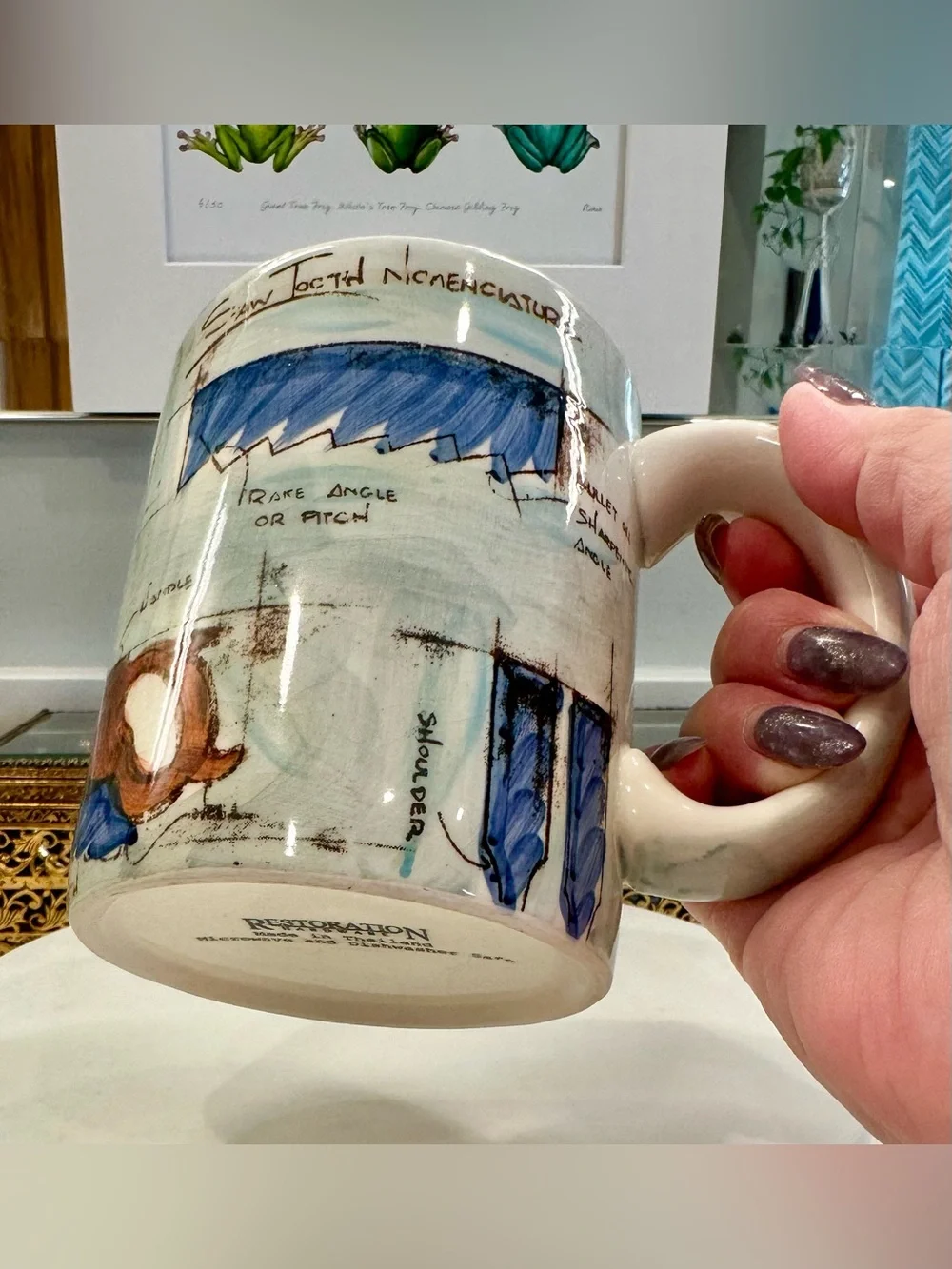 VTG Restoration Hardware Collectible Antique Tool Mug/Coffee Cup EUC